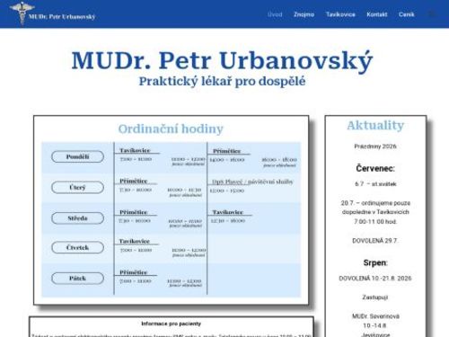 Praktický lékař - MUDr. Petr Urbanovský