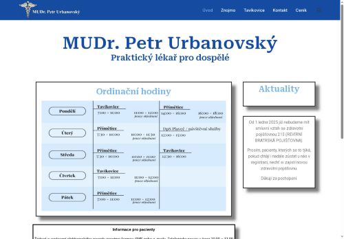 Zobrazit webové stránky Praktický lékař - MUDr. Petr Urbanovský
