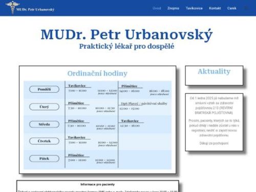Praktický lékař - MUDr. Petr Urbanovský