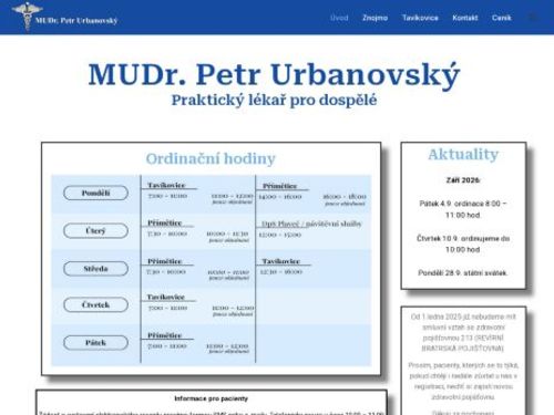 Praktický lékař - MUDr. Petr Urbanovský