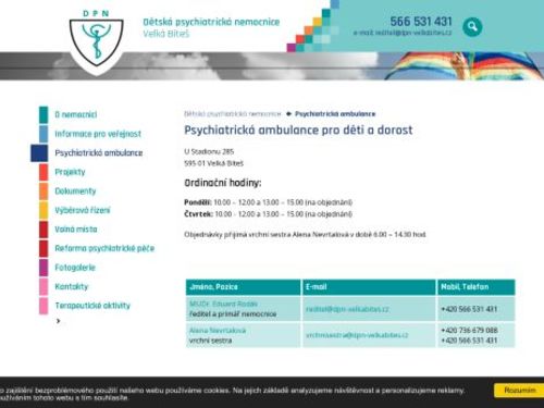 Psychiatrická ambulance pro děti a dorost - Dětská psychiatrická nemocnice
