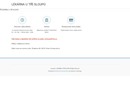 Zobrazit webové stránky Lékárna U Tří sloupů