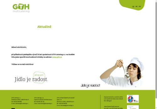 GTH catering a.s. nabízí práci na pozici Kuchař/ka II v obci Mladá Boleslav