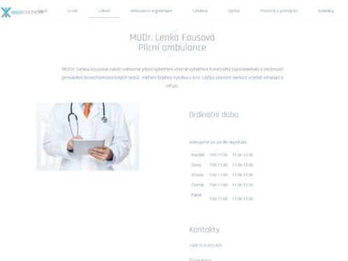 Plicní ambulance - MUDr. Lenka Fousová