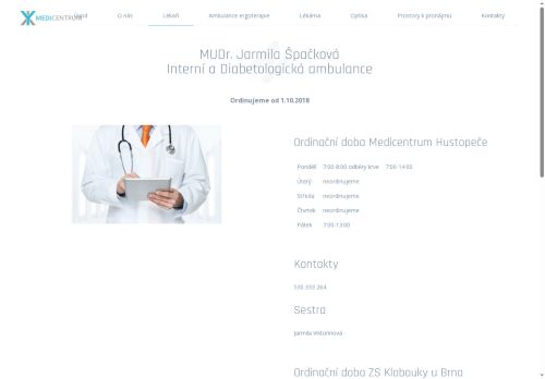 Zobrazit webové stránky Interní a diabetologická ambulance - MUDr. Jarmila Špačková