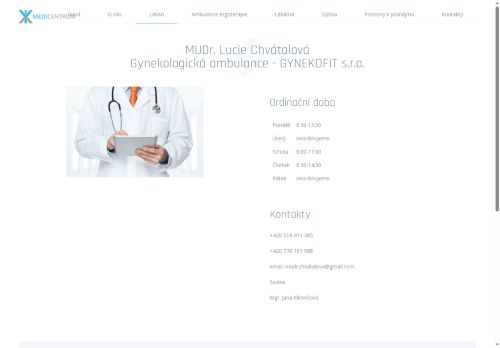 Zobrazit webové stránky Gynekologická ambulance - MUDr. Hana Chvátalová