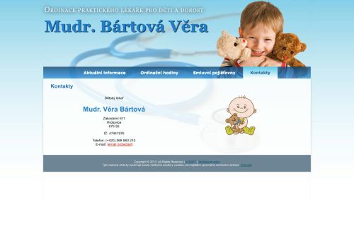 Zobrazit webové stránky Praktický lékař pro děti a dorost - MUDr. Věra Bártová