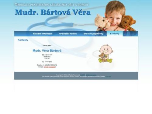 Praktický lékař pro děti a dorost - MUDr. Věra Bártová