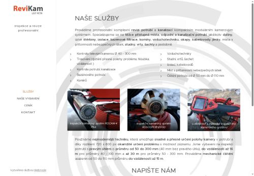 Zobrazit webové stránky Kamerová kontrola nedostupných míst – ReviKam