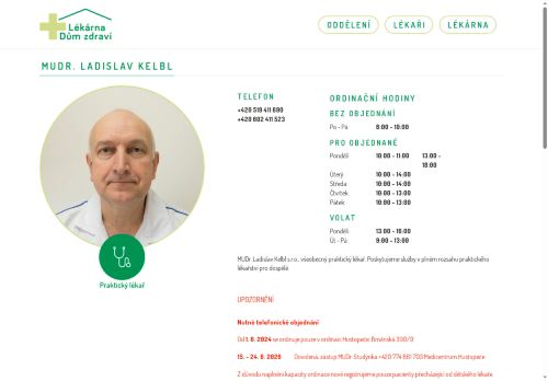 Zobrazit webové stránky Praktický lékař - MUDr. Věra Hochlová