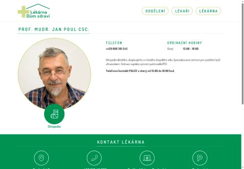 Zobrazit webové stránky Ortopedická ambulance - Prof. MUDr. Jan Poul, CSc.