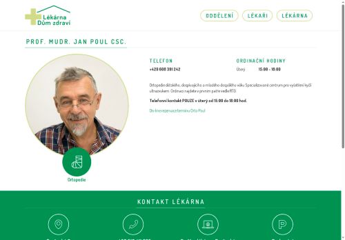 Zobrazit webové stránky Ortopedická ambulance - Prof. MUDr. Jan Poul, CSc.