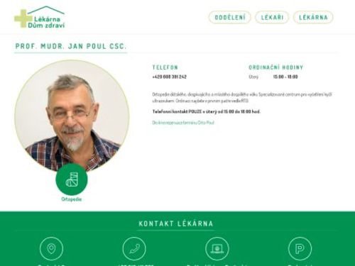 Ortopedická ambulance - Prof. MUDr. Jan Poul, CSc.