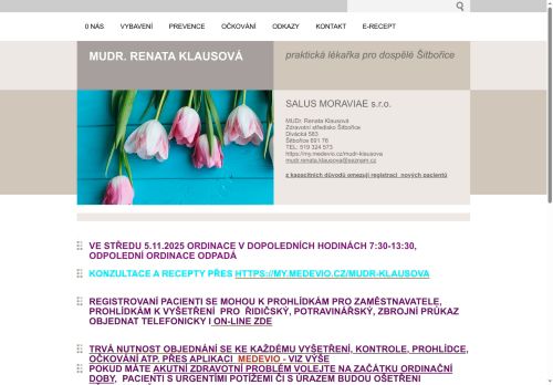 Zobrazit webové stránky Praktický lékař - MUDr. Renáta Klausová