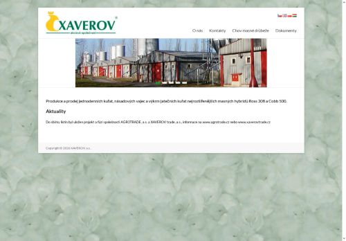 Webové stránky XAVEROV, a.s., Přemyslovice