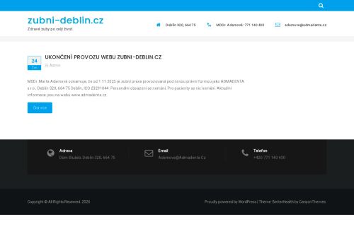 Zobrazit webové stránky Stomatologie - MDDr. Marta Adamová