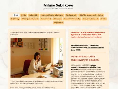 Pediatrie - MUDr. Ján Kozár, MUDr. Lenka Mičínová Sábliková
