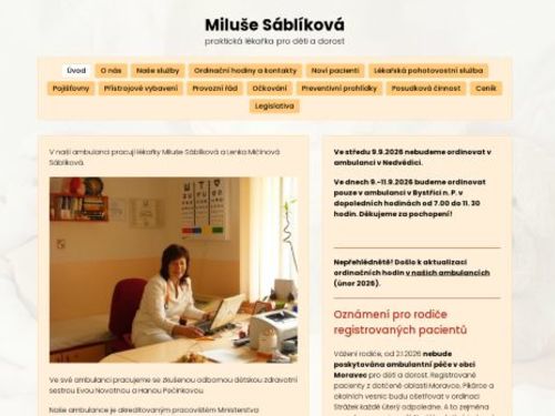 Pediatrie - MUDr. Ján Kozár, MUDr. Lenka Mičínová Sábliková