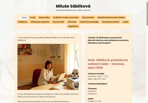 Zobrazit webové stránky Pediatrie - MUDr. Ján Kozár, MUDr. Lenka Mičínová Sábliková