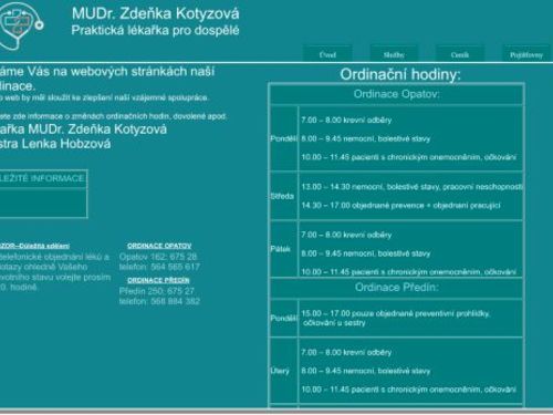Praktický lékař - MUDr. Zdeňka Kotyzová