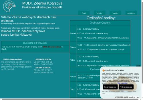 Zobrazit webové stránky Praktický lékař - MUDr. Zdeňka Kotyzová