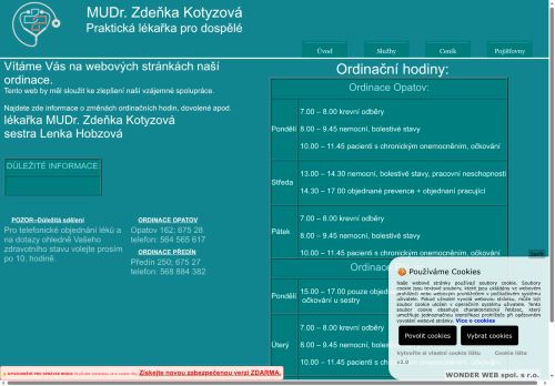 Zobrazit webové stránky Praktický lékař - MUDr. Zdeňka Kotyzová