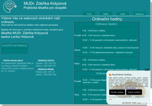 Zobrazit webové stránky Praktický lékař - MUDr. Zdeňka Kotyzová