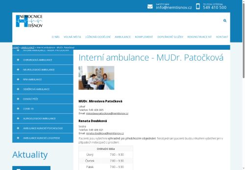 Zobrazit webové stránky Interní ambulance - MUDr. Miroslava Patočková