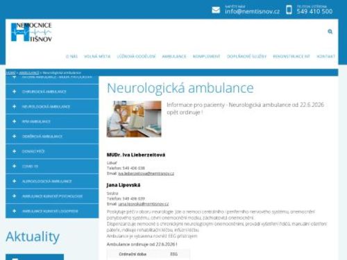 Neurologická ambulance - MUDr. Iva Lieberzeitová