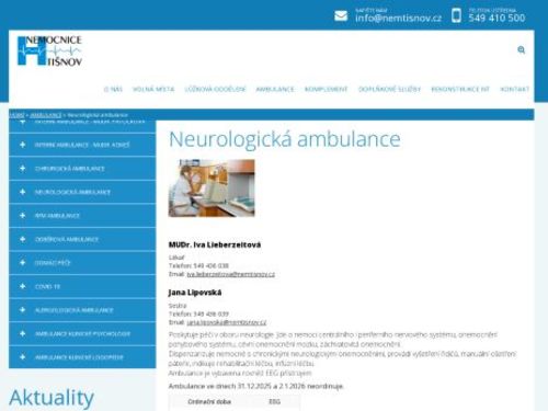 Neurologická ambulance - MUDr. Iva Lieberzeitová