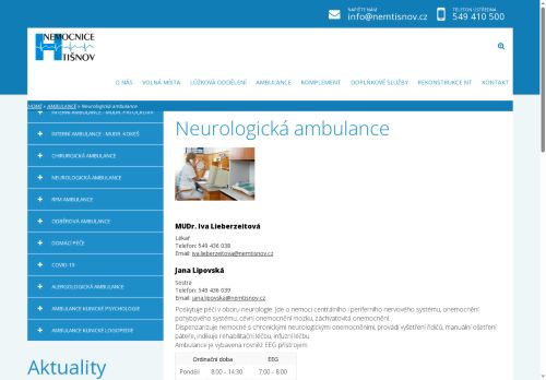 Zobrazit webové stránky Neurologická ambulance - MUDr. Iva Lieberzeitová