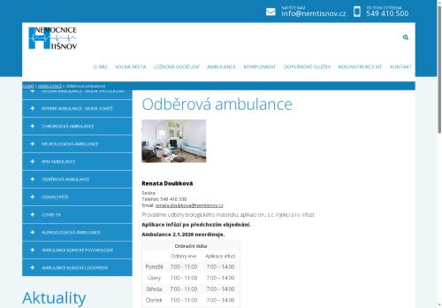 Zobrazit webové stránky Odběrová ambulance - Renata Doubková