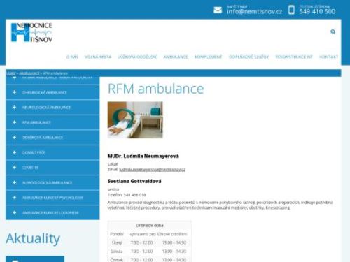 RFM ambulance - MUDr. MUDr. Ludmila Neumayerová