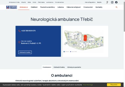 Zobrazit webové stránky Neurologická ambulance - Nemocnice Třebíč