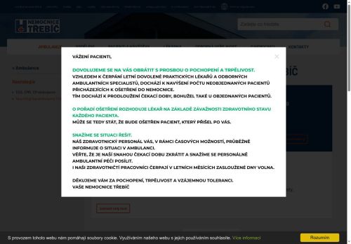 Zobrazit webové stránky Neurologická ambulance - Nemocnice Třebíč