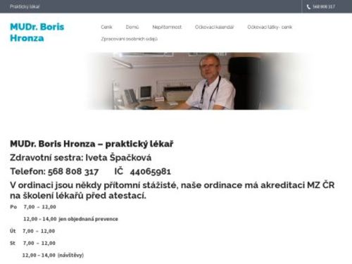 Praktický lékař - MUDr. Boris Hronza