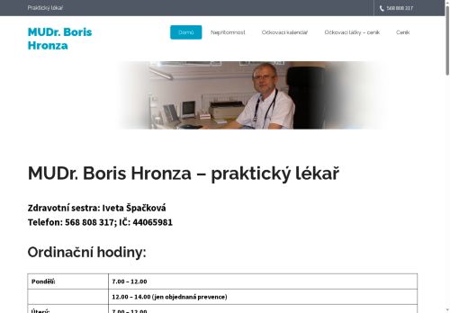 Zobrazit webové stránky Praktický lékař - MUDr. Boris Hronza