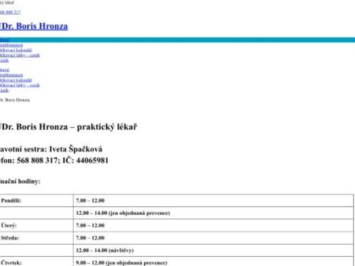 Praktický lékař - MUDr. Boris Hronza