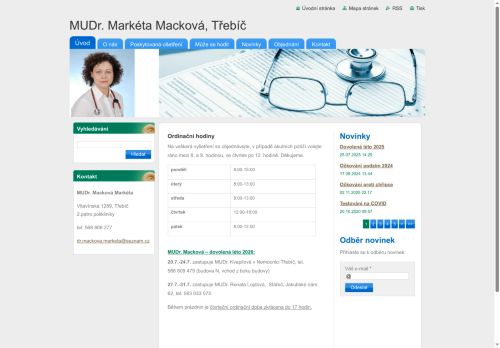 Zobrazit webové stránky Praktický lékař - MUDr. Markéta Macková