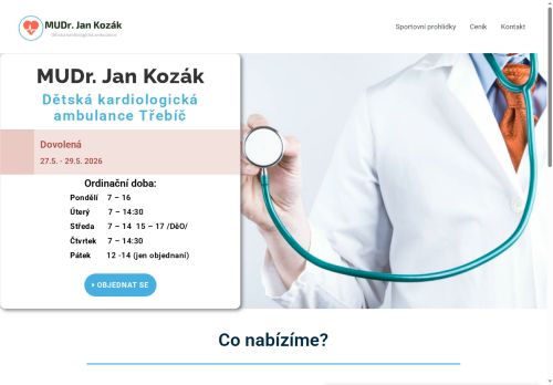 Zobrazit webové stránky Dětská kardiologie - MUDr. Jan Kozák
