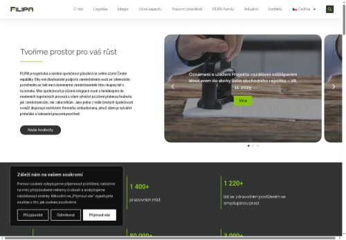 Filipa, s.r.o. nabízí práci na pozici Montážní a manipulační dělníci - vyhrazeno pro OZP v obci Čenkov