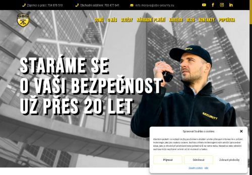 Webové stránky S.B.S. SECURITY s.r.o., Blatnice pod Svatým Antonínkem