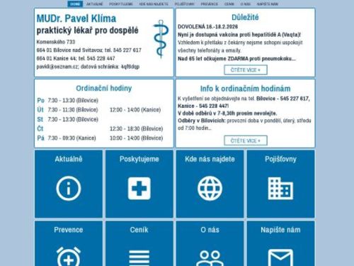 Praktický lékař - MUDr. Pavel Klíma