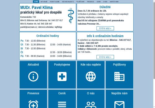 Zobrazit webové stránky Praktický lékař - MUDr. Pavel Klíma