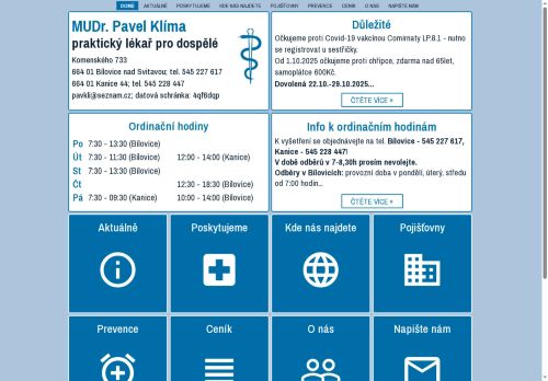 Zobrazit webové stránky Praktický lékař - MUDr. Pavel Klíma