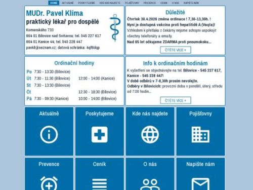 Praktický lékař - MUDr. Pavel Klíma