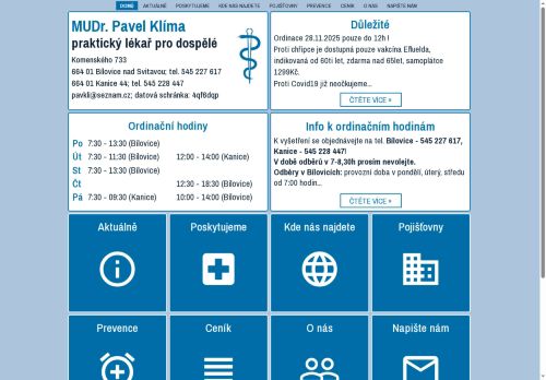 Zobrazit webové stránky Praktický lékař - MUDr. Pavel Klíma