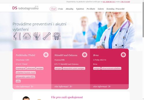 Zobrazit webové stránky Rentgen, ultrazvuk, mammograf - DS radiodiagnostika s.r.o.