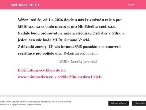 Praktický lékař pro děti a dorost - MUDr. Jarmila Janovská