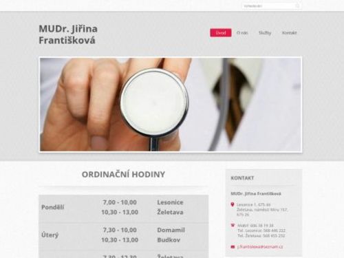 Praktický lékař - MUDr. Jiřina Františková